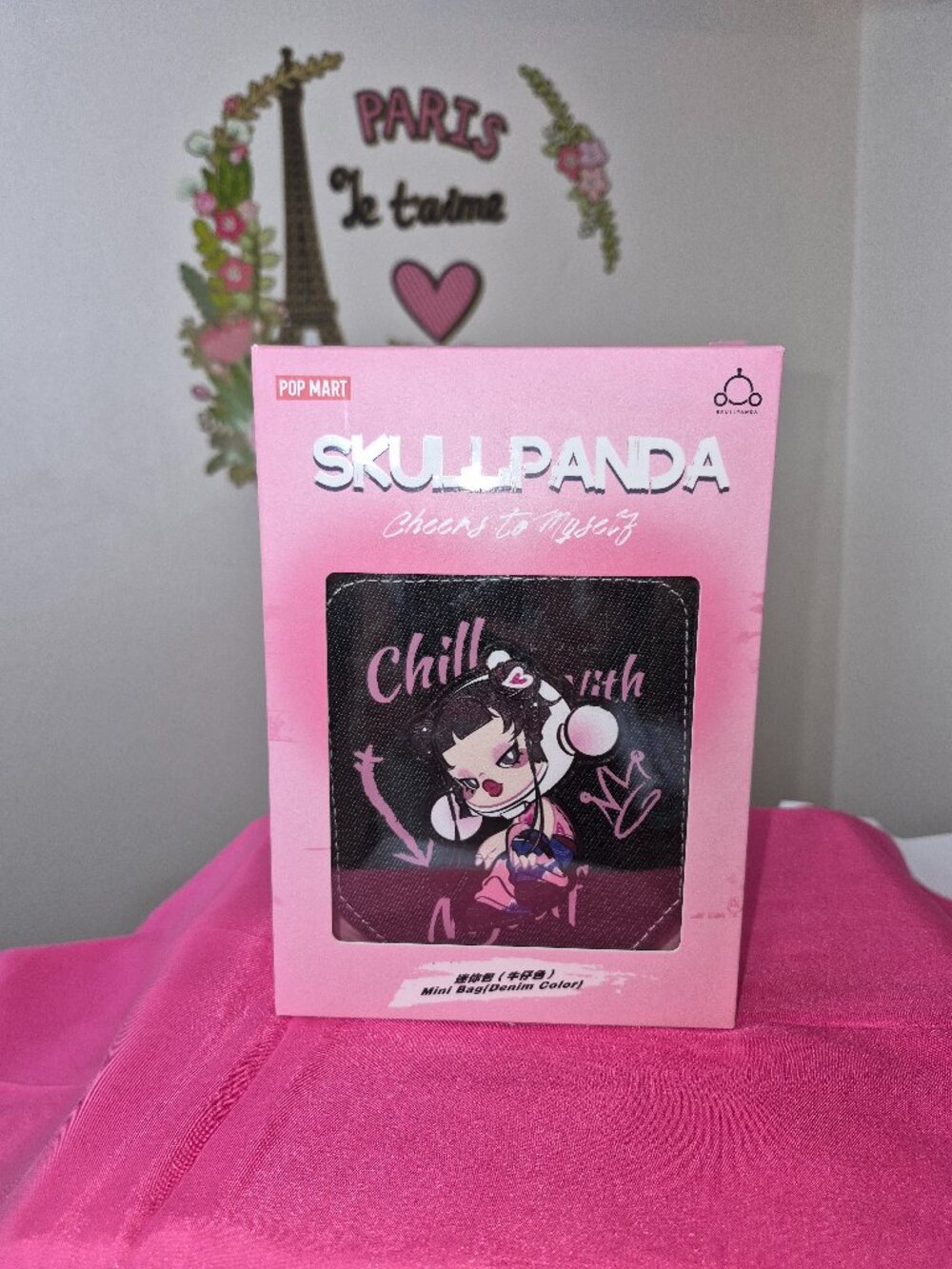 NIB Skullpanda Cheers To Myself denim mini bag.
